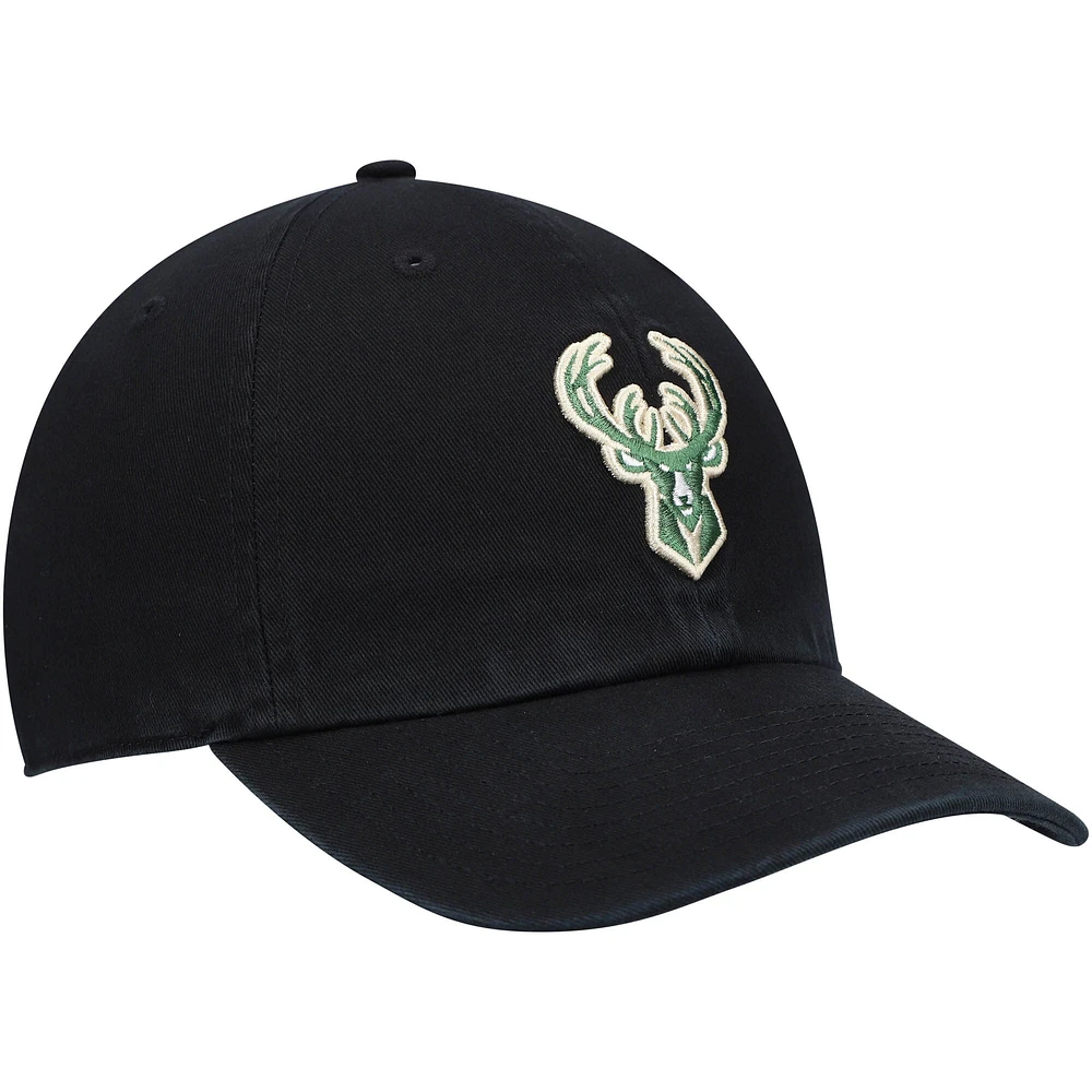 Casquette réglable Clean Up Logo Milwaukee Bucks '47 noire pour homme