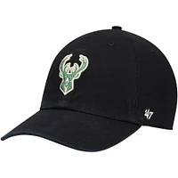 Casquette réglable Clean Up Logo Milwaukee Bucks '47 noire pour homme