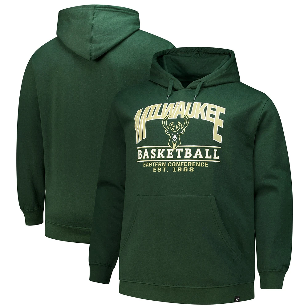 Men's '47 Hunter Green Milwaukee Bucks Good Call Headline Pullover Hoodie