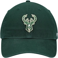 Casquette réglable '47 Hunter Green Milwaukee Bucks Logo Clean Up pour homme