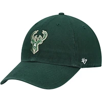 Casquette réglable '47 Hunter Green Milwaukee Bucks Logo Clean Up pour homme