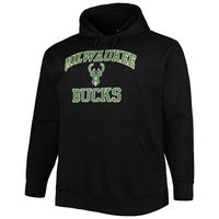 Men's Black Milwaukee Bucks Big & Tall Heart Soul Pullover Hoodie