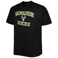 Men's Black Milwaukee Bucks Big & Tall Heart Soul T-Shirt