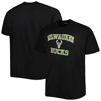 Men's Black Milwaukee Bucks Big & Tall Heart Soul T-Shirt
