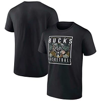 Men's Fanatics  Black Milwaukee Bucks Baseline Jumper T-Shirt