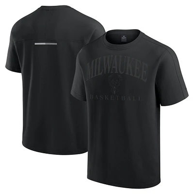 T-shirt noir Flex Tri-Blend pour homme Fanatics Milwaukee Bucks