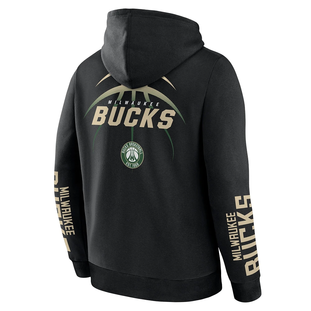 Men's Fanatics Black Milwaukee Bucks Legacy Guard Pullover Hoodie