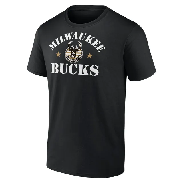 Milwaukee bucks fanatics branded hoops for troops training shirt