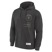 Men's Fanatics Gray Milwaukee Bucks Future Ground Info Elements Premium Pullover Hoodie