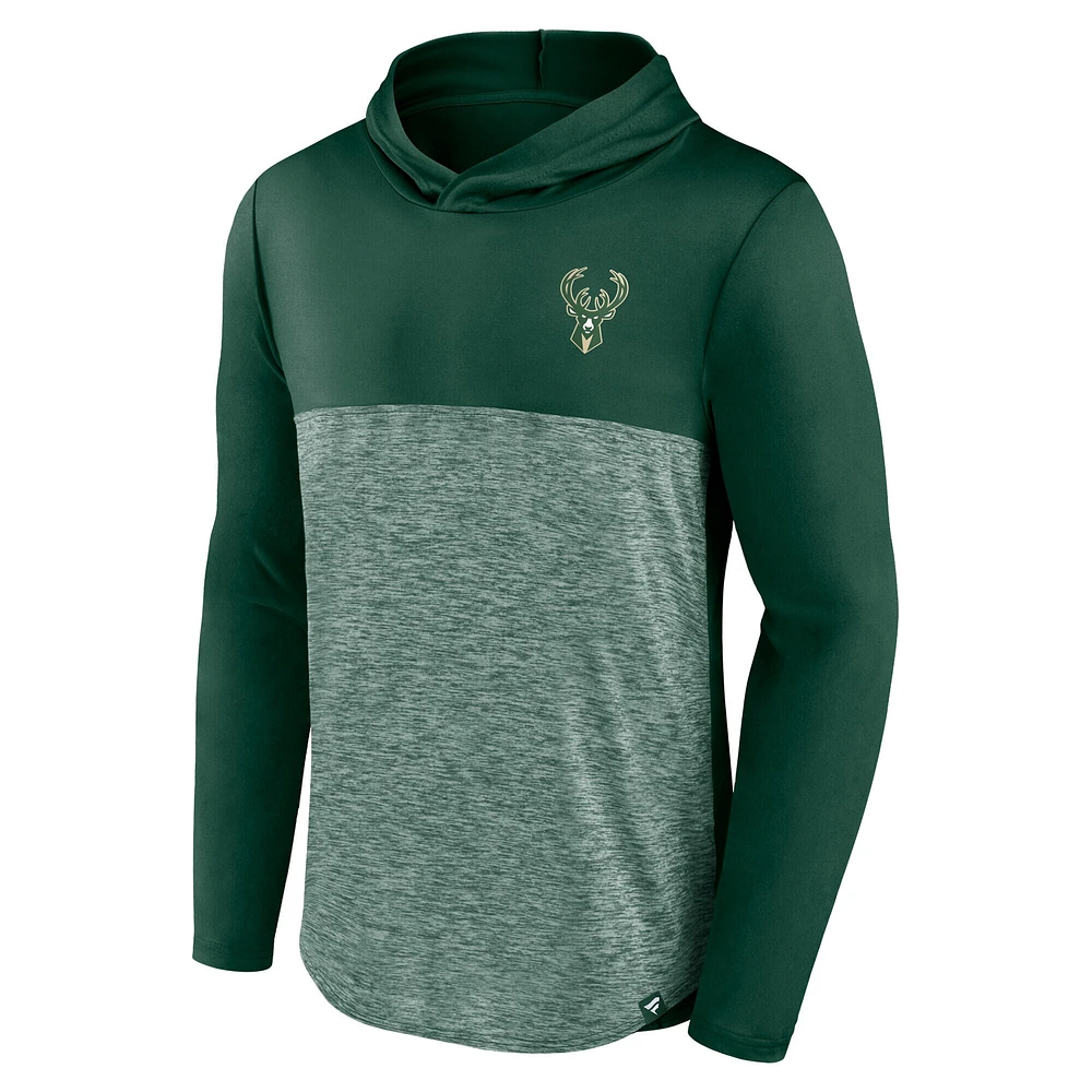 Sweat à capuche léger Fanatics Green Milwaukee Bucks Iconic Defender pour homme