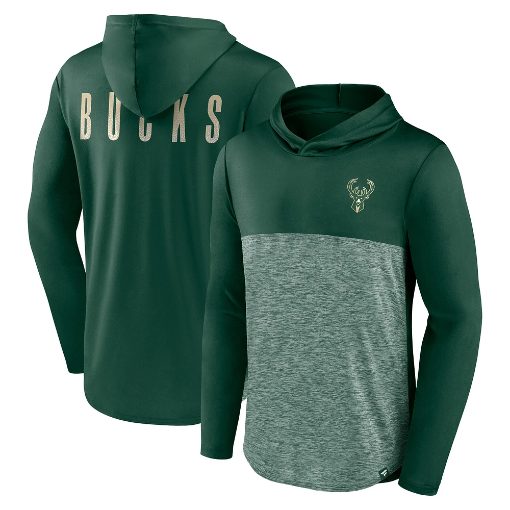 Sweat à capuche léger Fanatics Green Milwaukee Bucks Iconic Defender pour homme