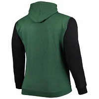 Men's Fanatics Hunter Green/Black Milwaukee Bucks Big & Tall Bold Attack Pullover Hoodie