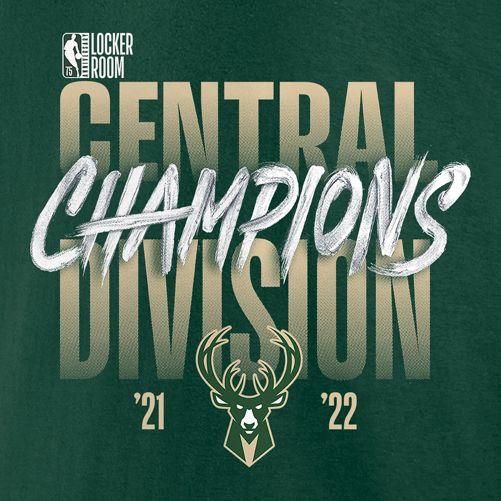 Men's Fanatics Hunter Green Milwaukee Bucks 2022 Central Division Champions Locker Room T-Shirt