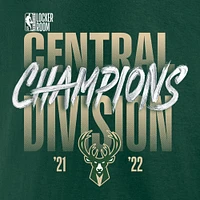 Men's Fanatics Hunter Green Milwaukee Bucks 2022 Central Division Champions Locker Room T-Shirt