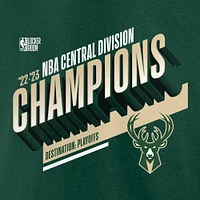 T-shirt de vestiaire des champions la division centrale Milwaukee Bucks Fanatics Hunter Green pour hommes 2023