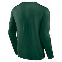 Men's Fanatics Hunter Green Milwaukee Bucks Baseline Long Sleeve T-Shirt