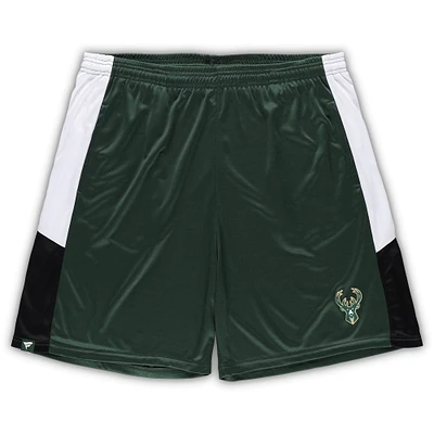 Short d'entraînement Fanatics Hunter Green Milwaukee Bucks Big & Tall Champion Rush pour hommes