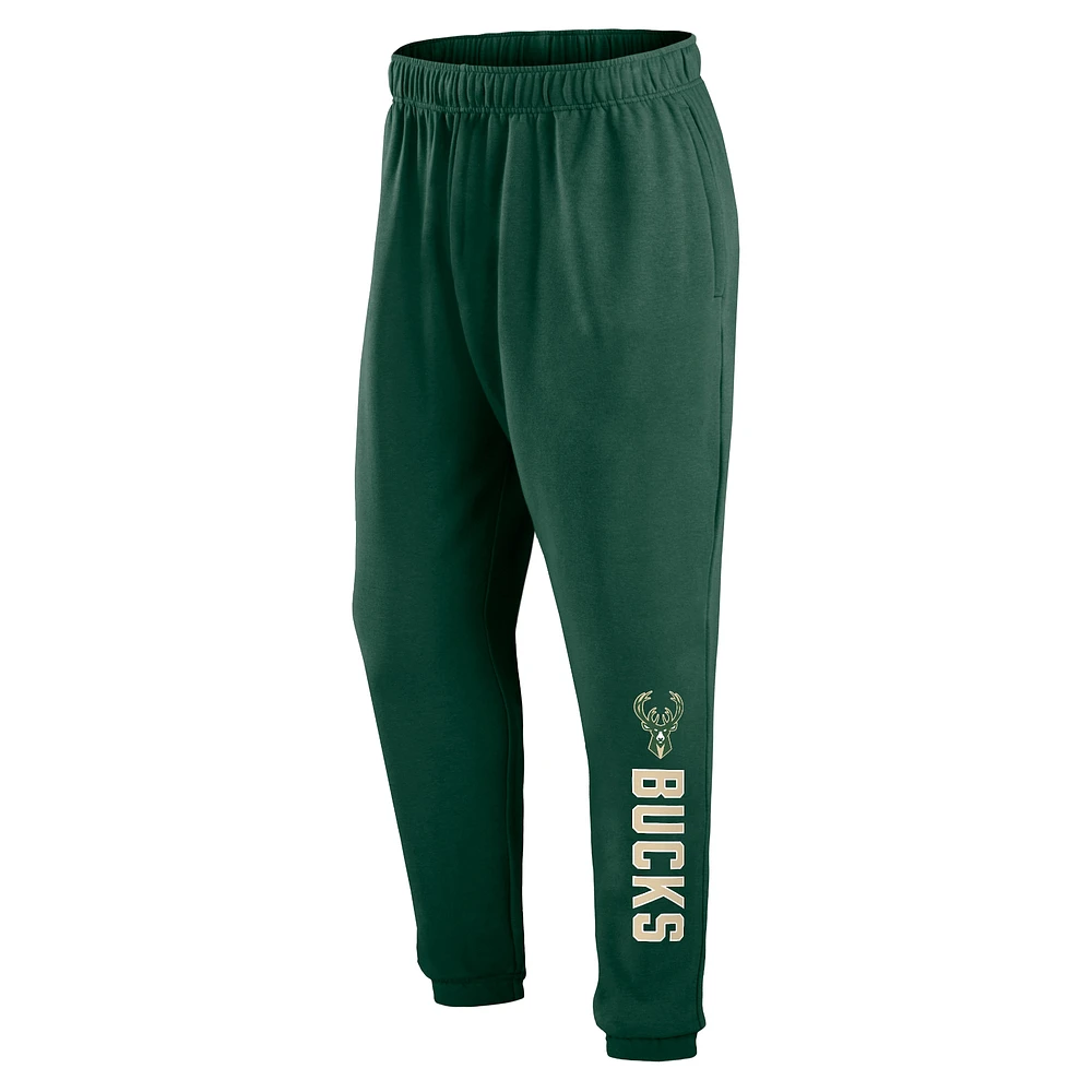 Men's Fanatics  Hunter Green Milwaukee Bucks Big & Tall Chop Block French Terry Sweatpants