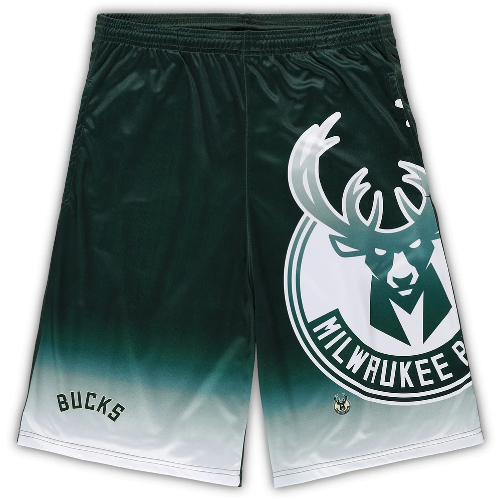 Men's Fanatics Hunter Green Milwaukee Bucks Big & Tall Graphic Shorts