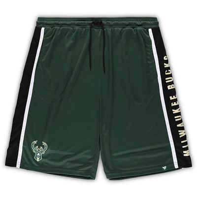 Short en maille emblématique pour hommes Fanatics Hunter Green Milwaukee Bucks Big & Tall Referee