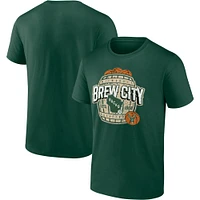 T-shirt fanatiques Hunter Green Milwaukee Bucks Brew City Hometown Collection pour hommes