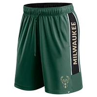 Men's Fanatics Hunter Green Milwaukee Bucks Game Winner Defender Shorts