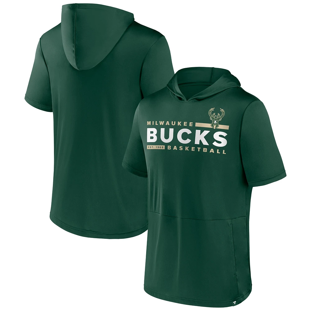 T-shirt à capuche Fanatics Hunter Green Milwaukee Bucks Possession pour hommes