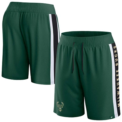 Men's Fanatics Hunter Green Milwaukee Bucks Referee Iconic Mesh Shorts