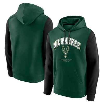 Sweat à capuche Fanatics Hunter Green Milwaukee Bucks Scorer pour homme