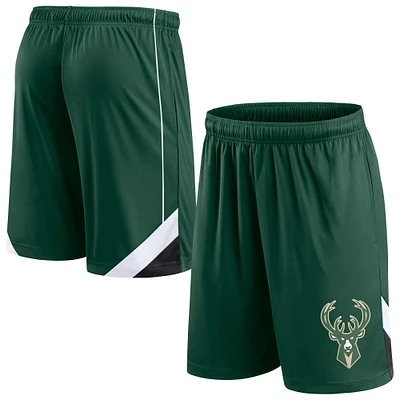 Short Slice Fanatics Hunter Green Milwaukee Bucks pour hommes