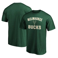 Men's Fanatics Hunter Green Milwaukee Bucks Team Victory Arch T-Shirt