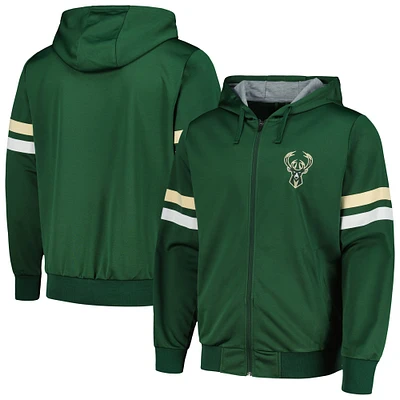 Men's G-III Sports by Carl Banks Hunter Green Milwaukee Bucks Contender Full-Zip Hoodie Jacket