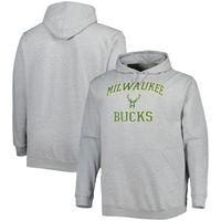 Men's Heathered Gray Milwaukee Bucks Big & Tall Heart Soul Pullover Hoodie