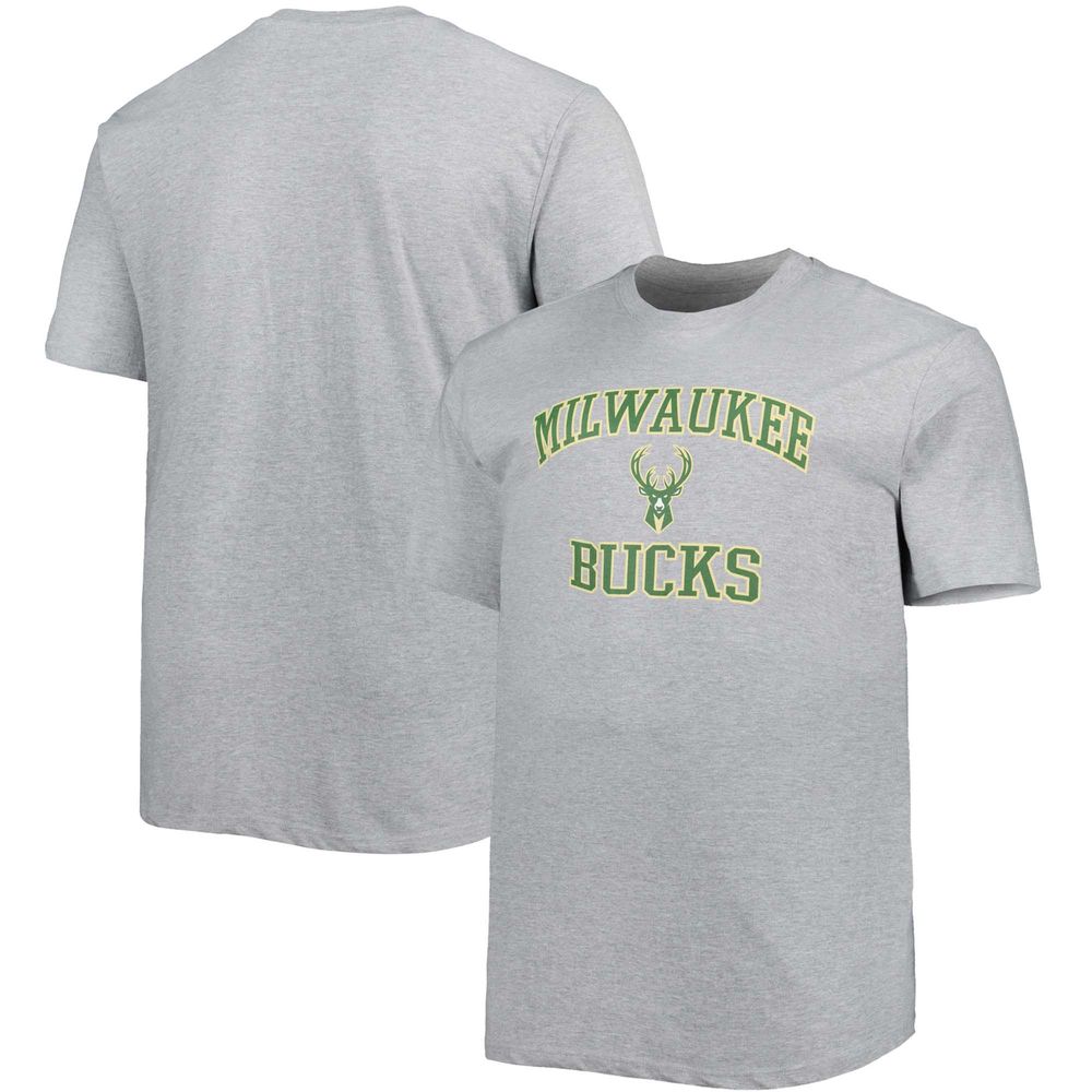 Men's Heathered Gray Milwaukee Bucks Big & Tall Heart Soul T-Shirt