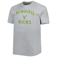 Men's Heathered Gray Milwaukee Bucks Big & Tall Heart Soul T-Shirt