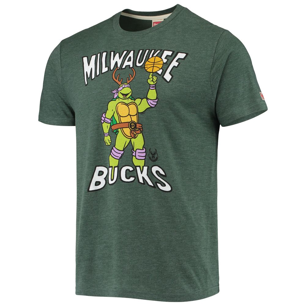 Men's Brooklyn Nets Homage Heathered Gray NBA x Teenage Mutant Ninja Turtles  Tri-Blend T-Shirt