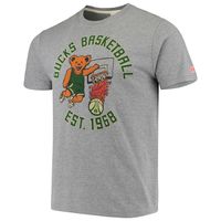 Men's Homage Heathered Gray Milwaukee Bucks NBA x Grateful Dead Tri-Blend T-Shirt