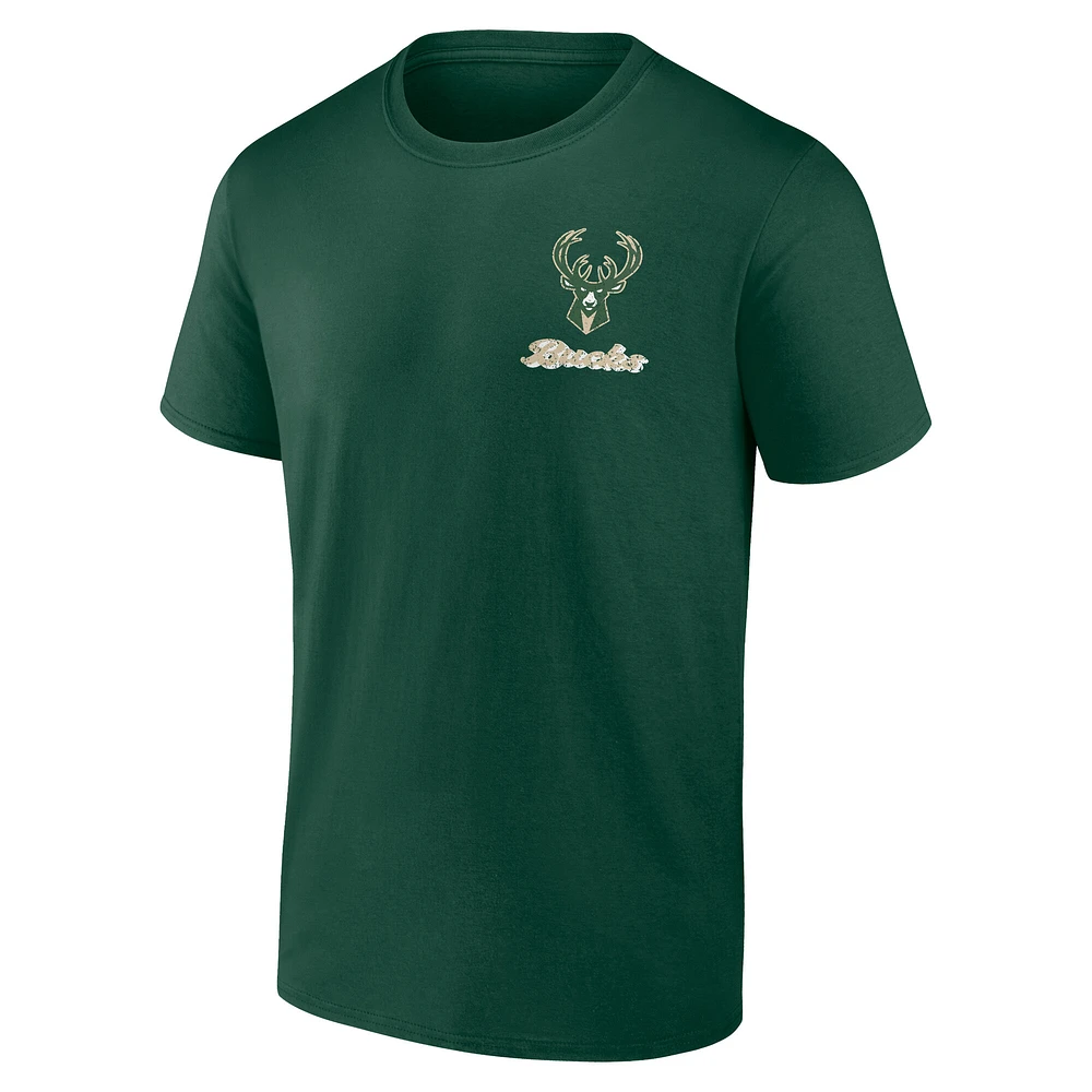 T-shirt vert chasseur pour homme Milwaukee Bucks Never Over