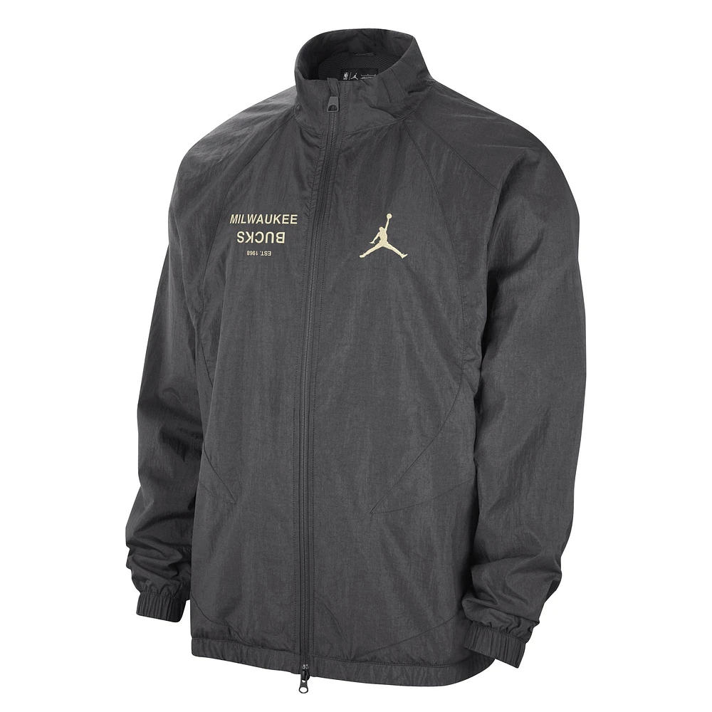 Veste zippée intégrale Jordan Brand Milwaukee Bucks Courtside Statement Edition Jumpman Jam pour homme