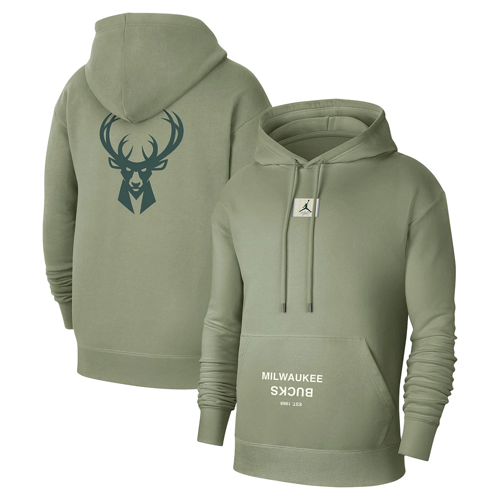 Sweat à capuche Jordan Brand Milwaukee Bucks Courtside Statement Edition pour homme, vert