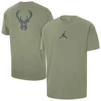 Men's Jordan Brand Green Milwaukee Bucks Statement Edition Jumpman Flight Heavyweight T-Shirt