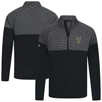 Haut à glissière quart de tour noir rayures classiques des Milwaukee Bucks pour homme Levelwear