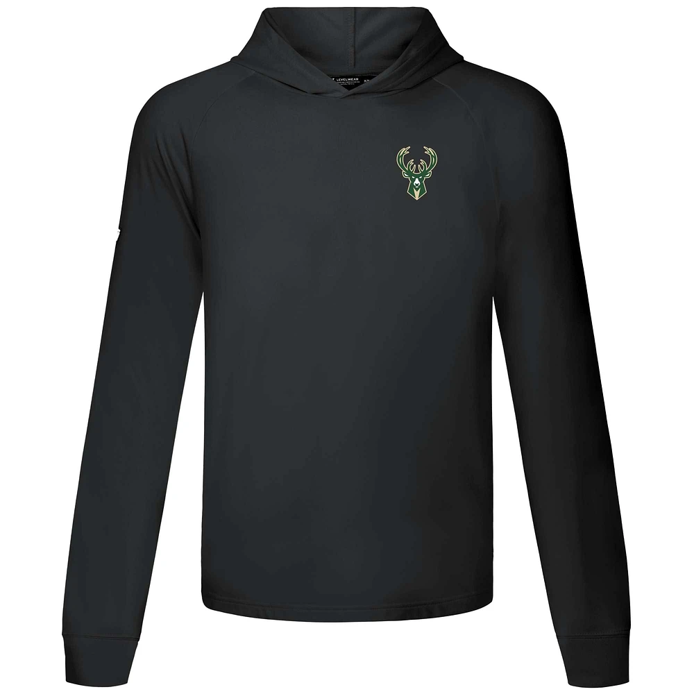 Men's Levelwear Black Milwaukee Bucks Dimension R Pullover Hoodie