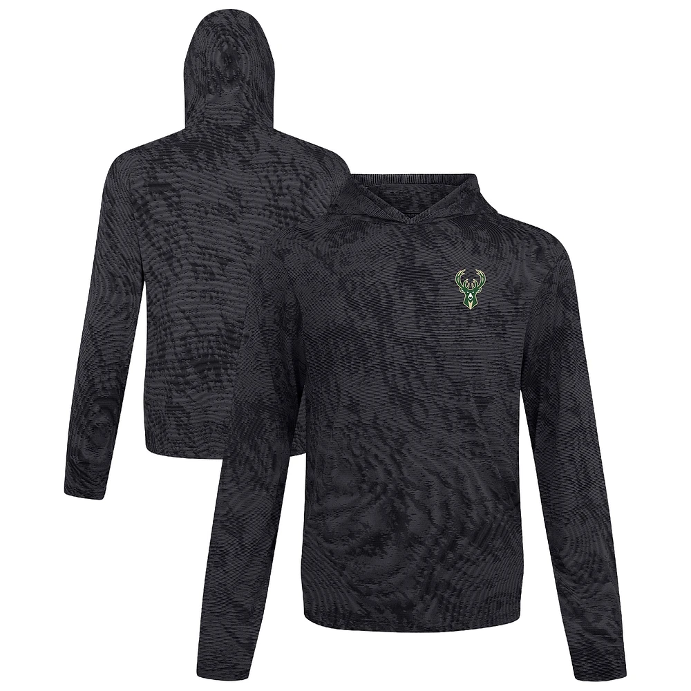 Men's Levelwear Black Milwaukee Bucks Platform Pullover Hoodie