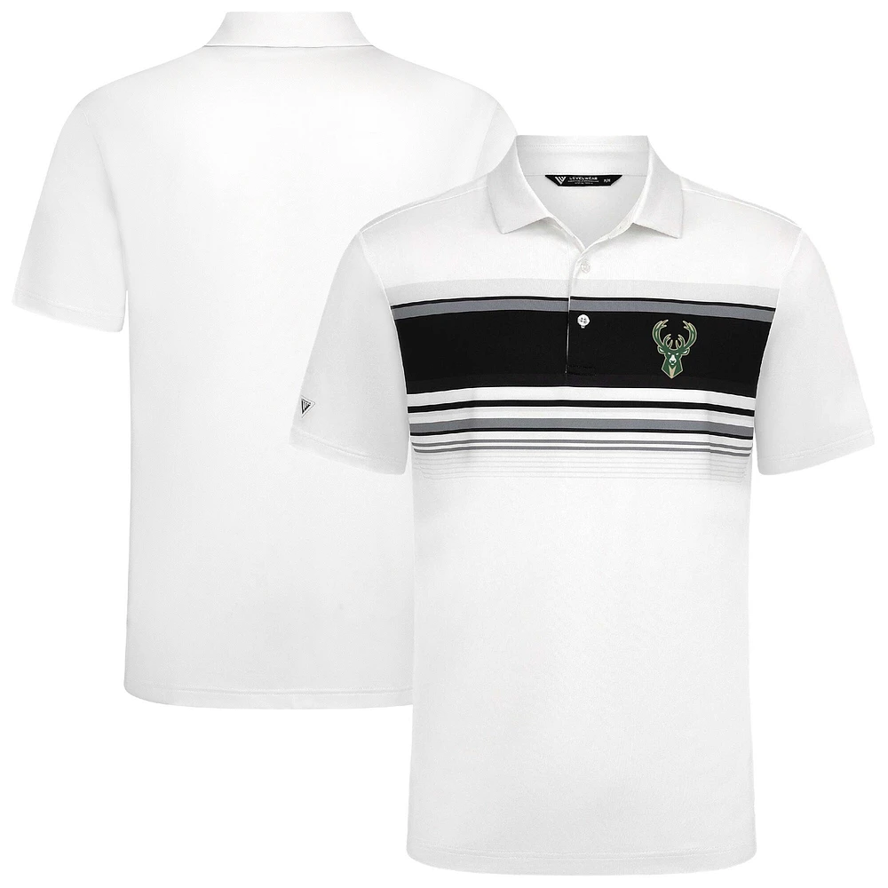 Men's Levelwear White Milwaukee Bucks Onward Polo