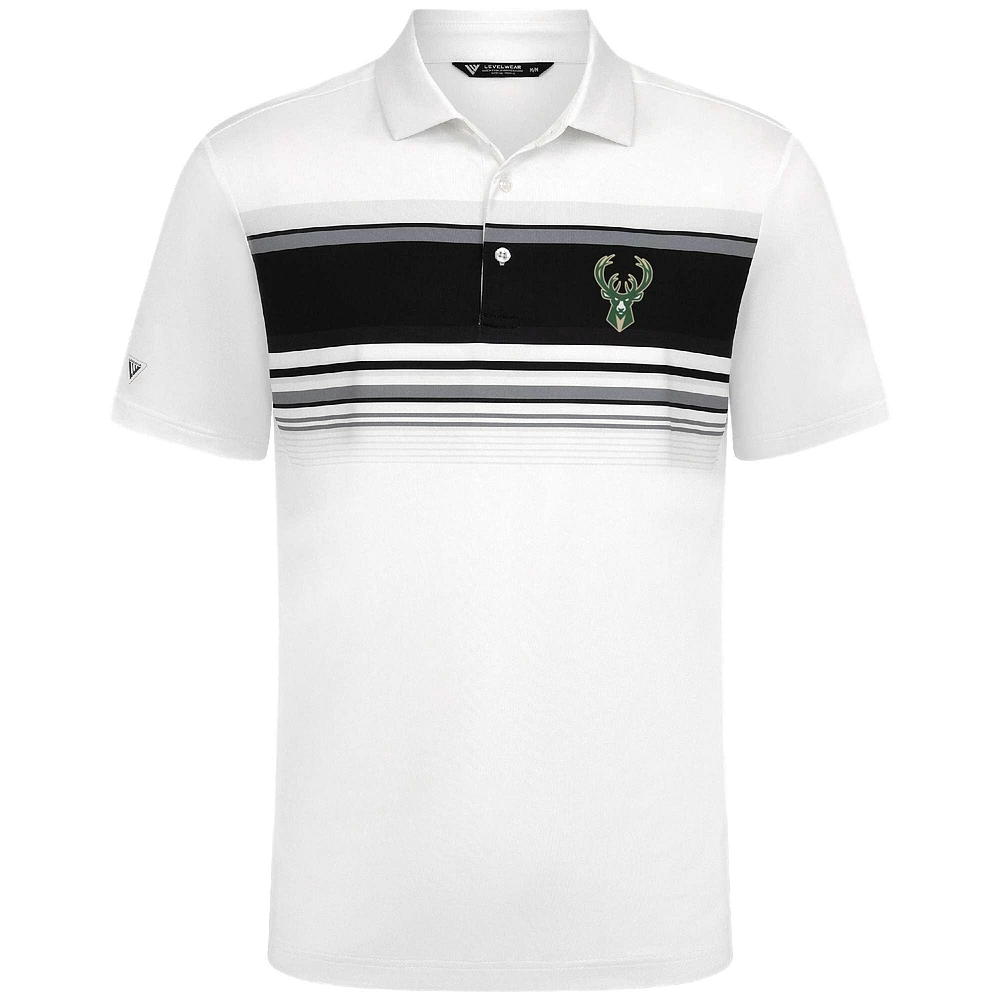 Men's Levelwear White Milwaukee Bucks Onward Polo