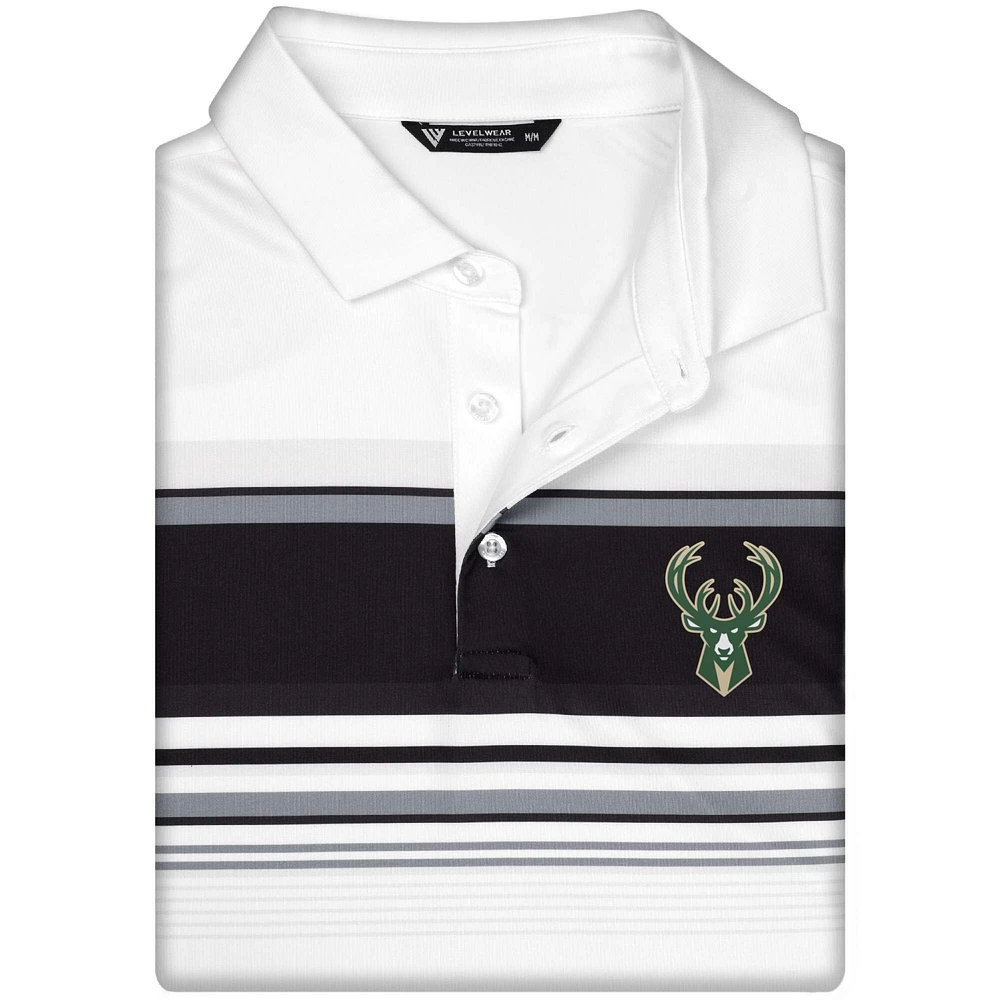 Men's Levelwear White Milwaukee Bucks Onward Polo