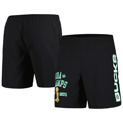 Men's Mitchell & Ness Black Milwaukee Bucks Heritage Shorts