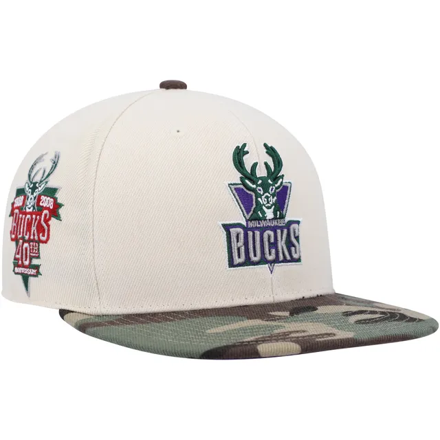 Men's Mitchell & Ness Cream/Camo Boston Celtics Hardwood Classics