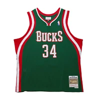 Maillot Swingman Mitchell & Ness Giannis Antetokounmpo Hunter Green Milwaukee Bucks 2013/14 Hardwood Classics pour hommes